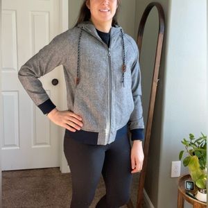 NWOT Bridge & Burn Twill wool hooded jacket